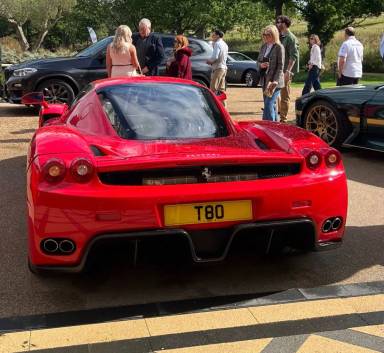 UK Number Plate T 80 on a 2004 RED Ferrari Enzo
