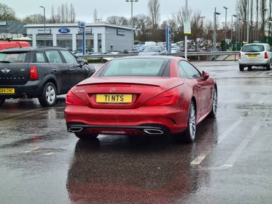 UK Number Plate T1 NTS on a 2018 RED Mercedes-Benz SL