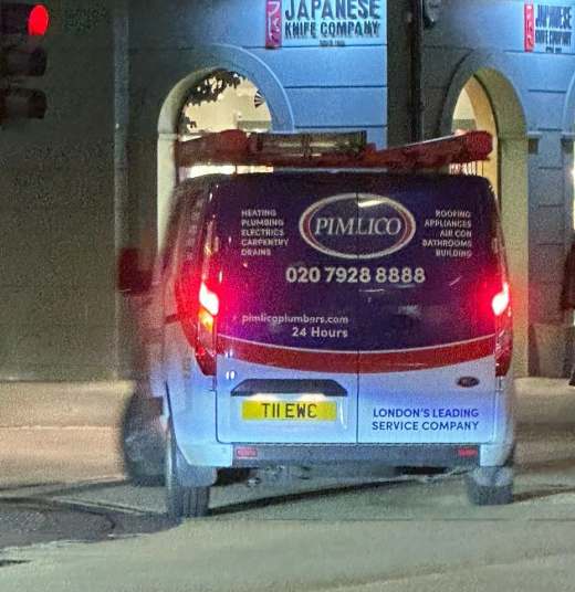 T11 EWC number plate – Pimlico Plumbers