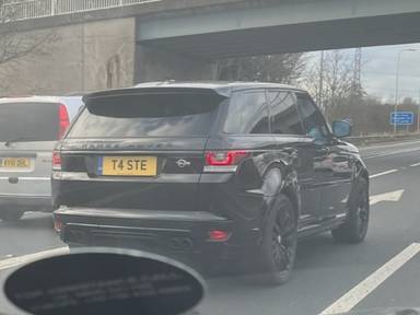 UK Number Plate T4 STE on a 2023 Blue Land Rover Range Rover Spt Autobio Mhev A