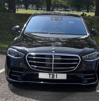 UK Number Plate TB 1 on a 2021 Black Mercedes-Benz S500 L Amg Ln Prm+Exc Mhev4m A