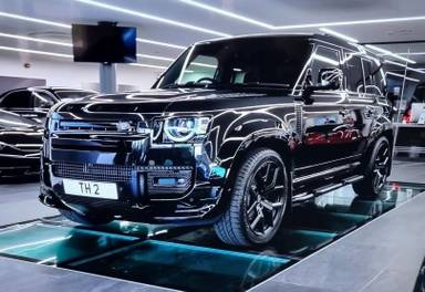 UK Number Plate TH 2 on a 2026 Black Land Rover Defender Hdtp Xdyn Hse Dmhev A