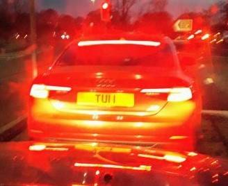 UK Number Plate TUI 1 on a 2016 RED Audi