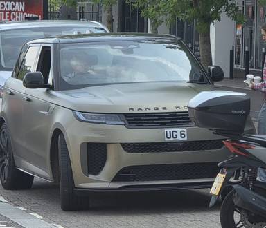 UK Number Plate UG 6 on a 2024 Bronze Land Rover Carrera Gt