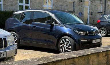 UK Number Plate ULL 1 on a 2019 Blue BMW I3