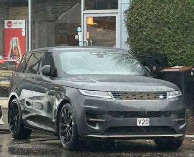 UK Number Plate V 20 on a 2025 Grey Land Rover R-Rover Sport Dyn Se D Mhev A
