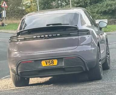 UK Number Plate V 58 on a 2025 Purple Porsche Macan 4s Electric