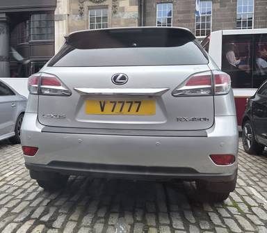 UK Number Plate V 7777 on a 2014 Silver Lexus RX