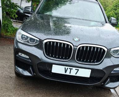 UK Number Plate VT 7 on a 2018 Grey BMW X3
