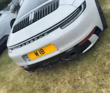 UK Number Plate W 18 on a 2023 Grey Porsche 911 Targa 4s Auto