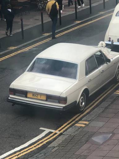 UK Number Plate WHZ 1 on a 1983 Cream Rolls Royce Spirit