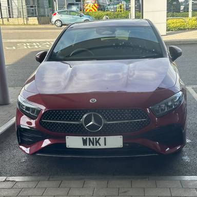 UK Number Plate WNK 1 on a 2025 RED Mercedes-Benz A 200 Amg Lne Executive Mhev A