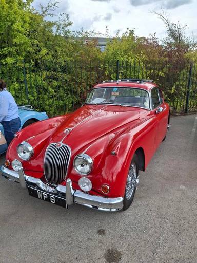 UK Number Plate WP 8 on a 1959 RED Jaguar XK