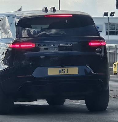 UK Number Plate WS 1 on a 2023 Black Land Rover R-Rover Sport Frst Ed D Mhev A