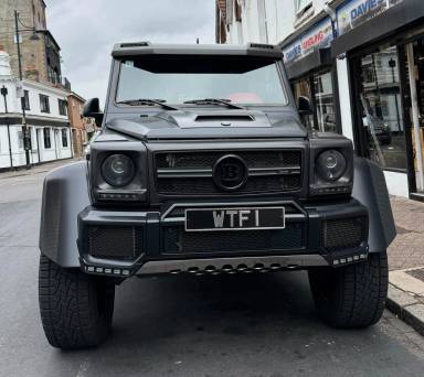 UK Number Plate WTF 1 on a 2016 Black Mercedes-Benz