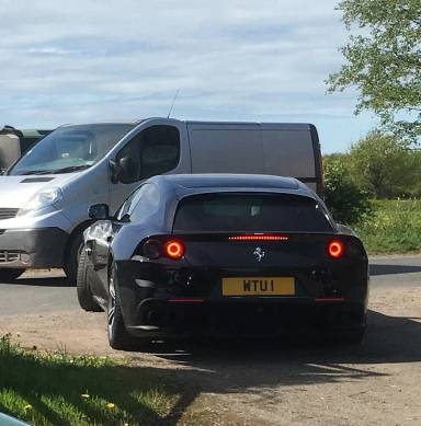 UK Number Plate WTU 1 on a 2017 Black Ferrari Gtc4 Lusso V12