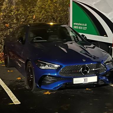 UK Number Plate X 1 on a 2024 Blue Mercedes-Benz Cle 450 Premier Ed Mhev 4m A