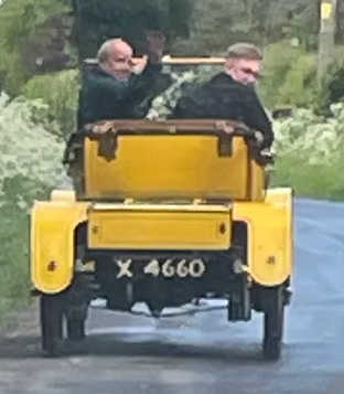 UK Number Plate X 4660 on a 1909 Yellow Sirron Tourer