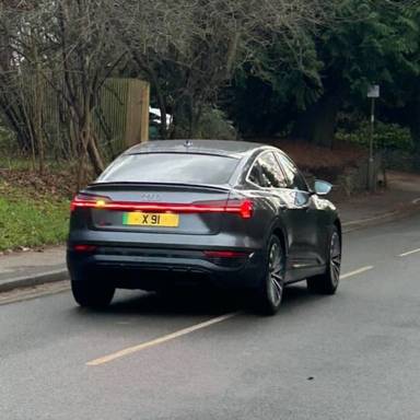 UK Number Plate X 91 on a 2023 Grey Audi Q8 E-Tron S Line 50 Quattro