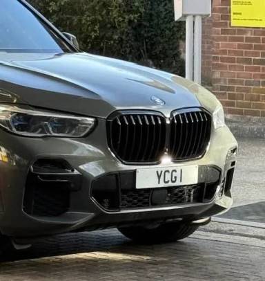 UK Number Plate YCG 1 on a 2021 Grey BMW X5 Xdrive45e M Sport Auto