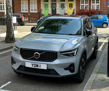 UK Number Plate YOM 1 on a 2024 Grey Volvo Xc40 Ultimate B4 Mhev Auto