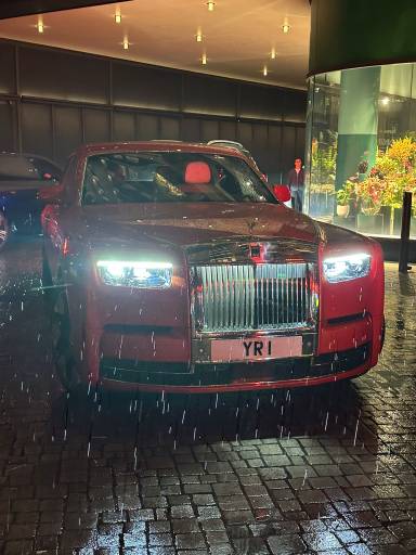 UK Number Plate YR 1 on a 2023 Orange Rolls Royce SL